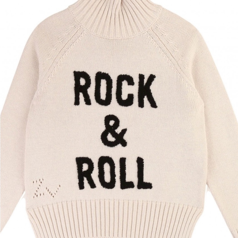 Zadig & Voltaire Beth Cream Girls Sweater Size 8 Years